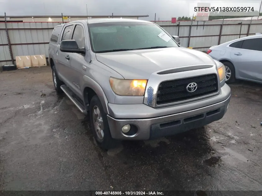 2008 Toyota Tundra Sr5 5.7L V8 VIN: 5TFEV54138X059974 Lot: 40745905