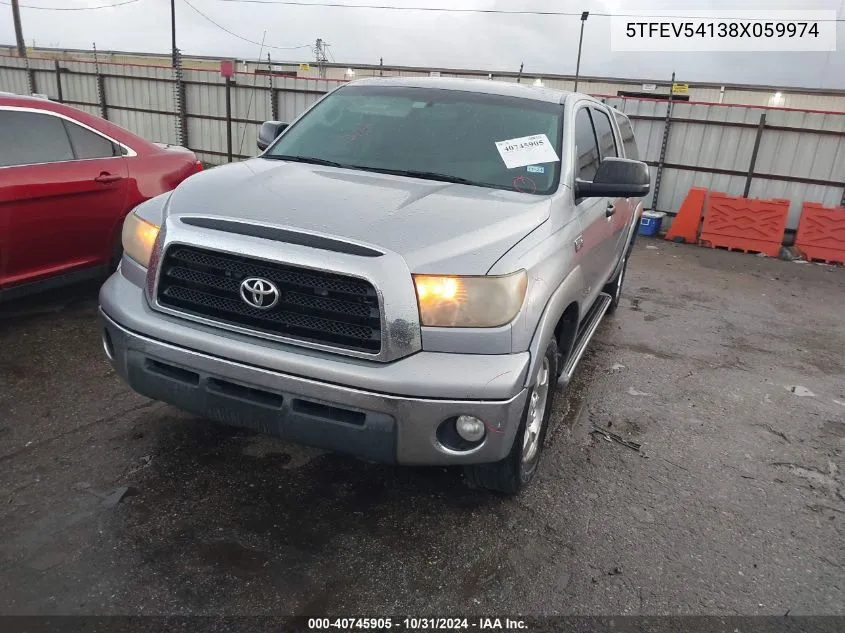 2008 Toyota Tundra Sr5 5.7L V8 VIN: 5TFEV54138X059974 Lot: 40745905