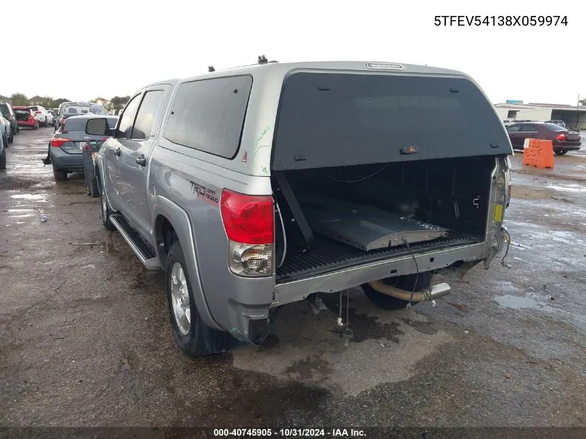 2008 Toyota Tundra Sr5 5.7L V8 VIN: 5TFEV54138X059974 Lot: 40745905