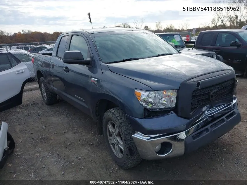 2008 Toyota Tundra Double Cab/Double Cab Sr5 VIN: 5TBBV54118S516962 Lot: 40747552