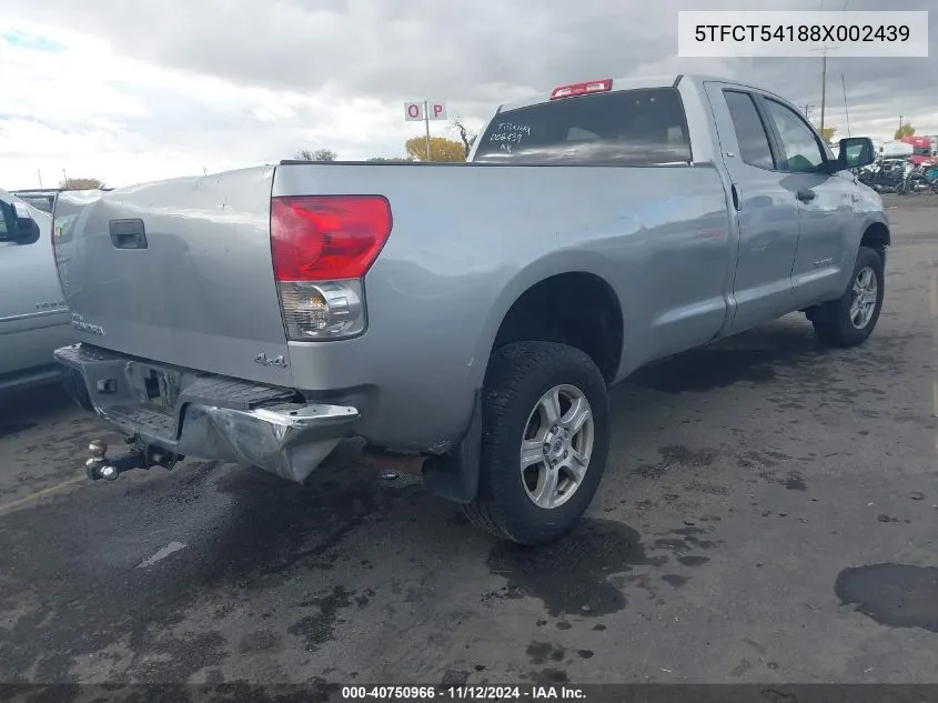 2008 Toyota Tundra Sr5 4.7L V8 VIN: 5TFCT54188X002439 Lot: 40750966