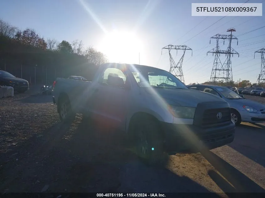 2008 Toyota Tundra Base V6 VIN: 5TFLU52108X009367 Lot: 40751195