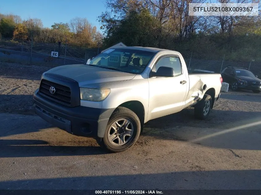 2008 Toyota Tundra Base V6 VIN: 5TFLU52108X009367 Lot: 40751195