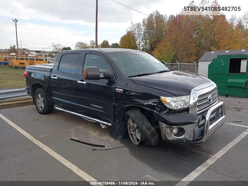 2008 Toyota Tundra Sr5 5.7L V8 VIN: 5TBEV54108S482705 Lot: 40759466