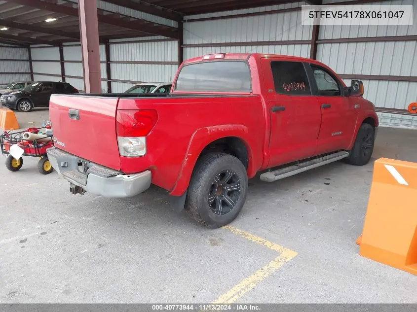 2008 Toyota Tundra Sr5 5.7L V8 VIN: 5TFEV54178X061047 Lot: 40773944