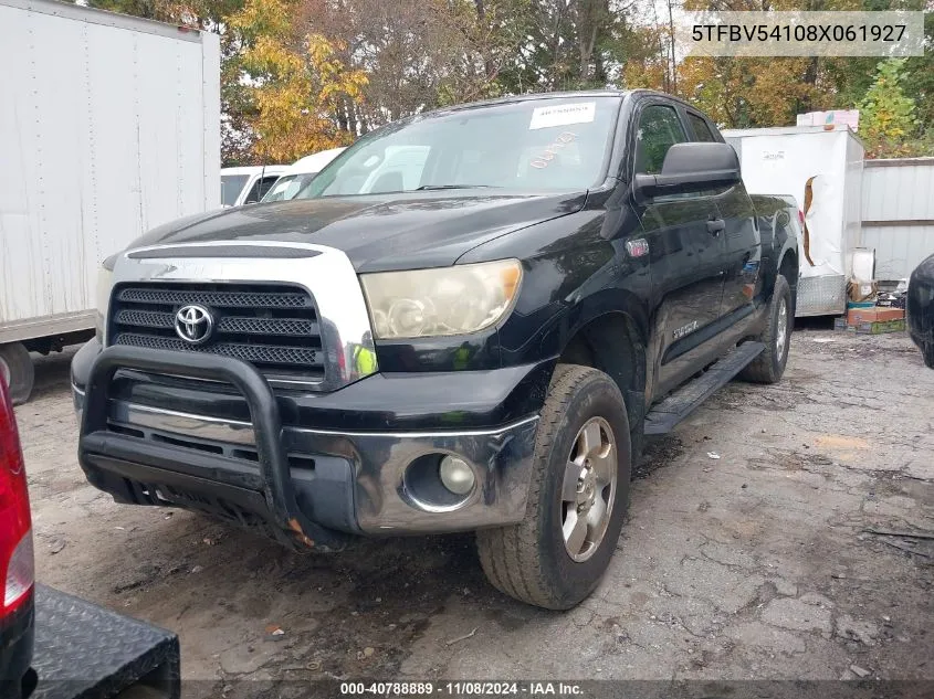 2008 Toyota Tundra Sr5 5.7L V8 VIN: 5TFBV54108X061927 Lot: 40788889