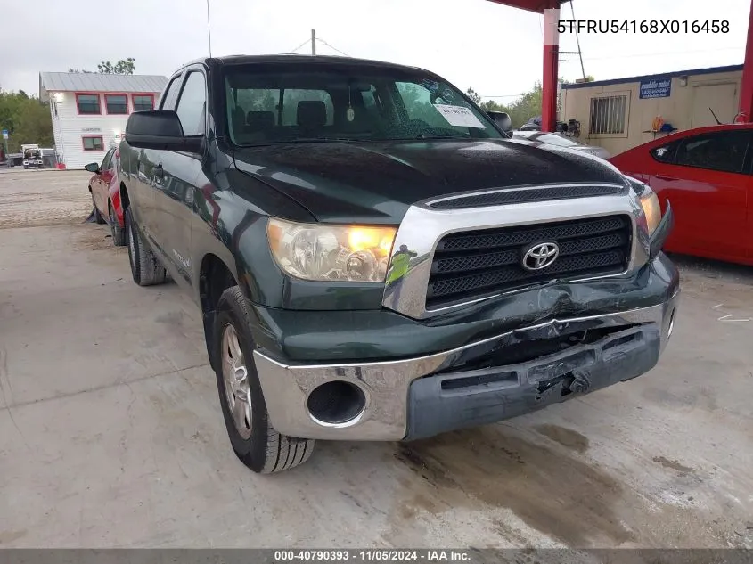 2008 Toyota Tundra Sr5 V6 VIN: 5TFRU54168X016458 Lot: 40790393