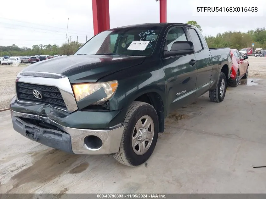 2008 Toyota Tundra Sr5 V6 VIN: 5TFRU54168X016458 Lot: 40790393