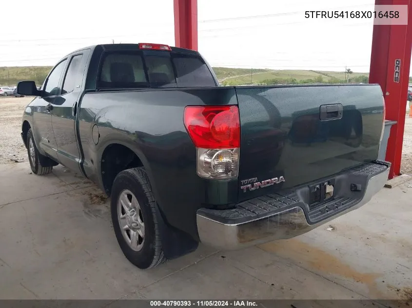 2008 Toyota Tundra Sr5 V6 VIN: 5TFRU54168X016458 Lot: 40790393