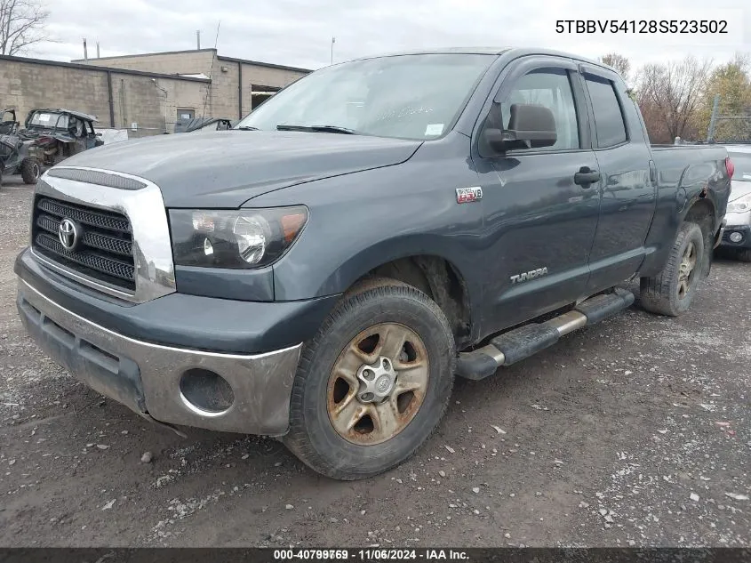 2008 Toyota Tundra Base 5.7L V8 VIN: 5TBBV54128S523502 Lot: 40799769