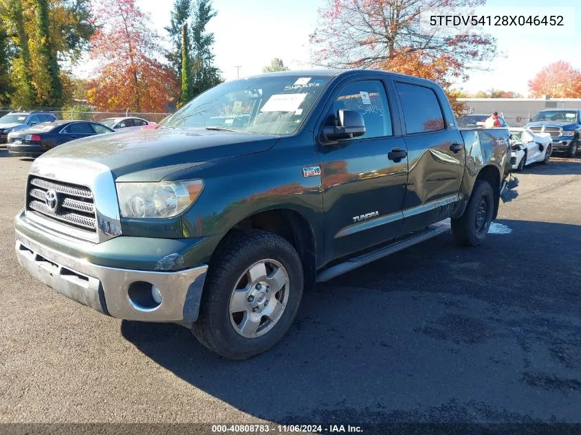 2008 Toyota Tundra Sr5 5.7L V8 VIN: 5TFDV54128X046452 Lot: 40808783