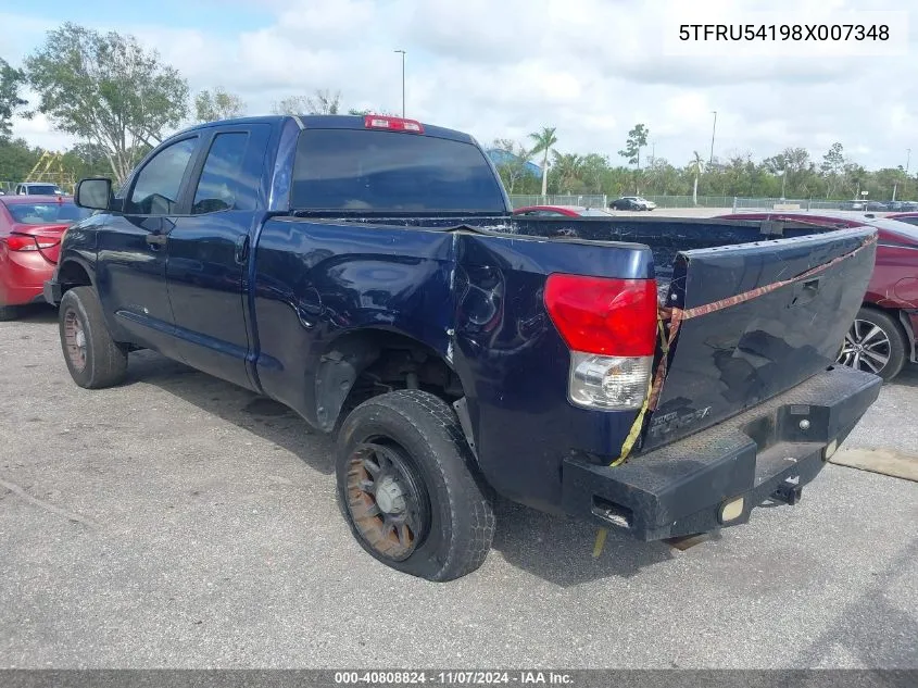 2008 Toyota Tundra Base V6 VIN: 5TFRU54198X007348 Lot: 40808824