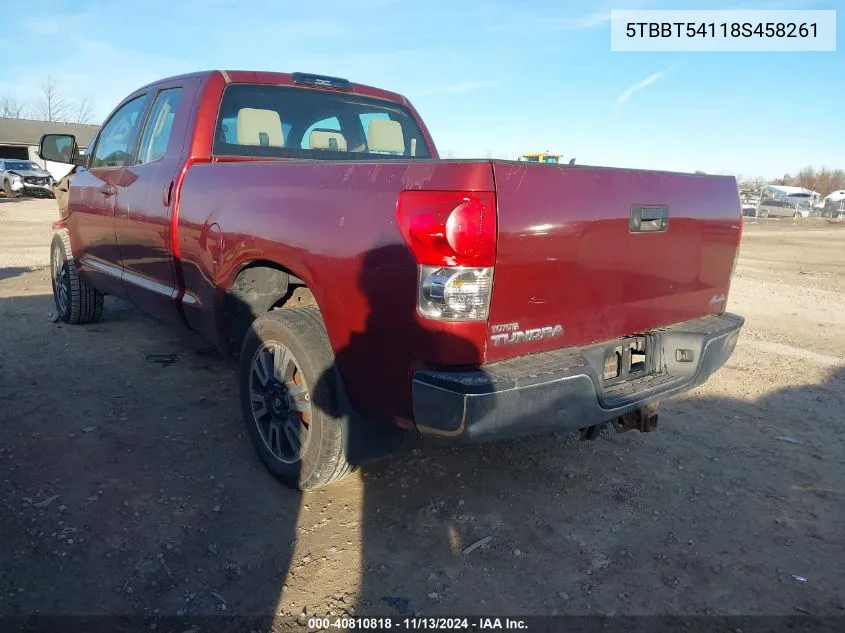 5TBBT54118S458261 2008 Toyota Tundra Base 4.7L V8