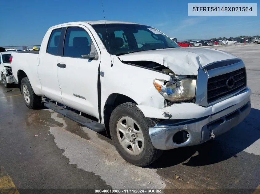 2008 Toyota Tundra Base 4.7L V8 VIN: 5TFRT54148X021564 Lot: 40810986