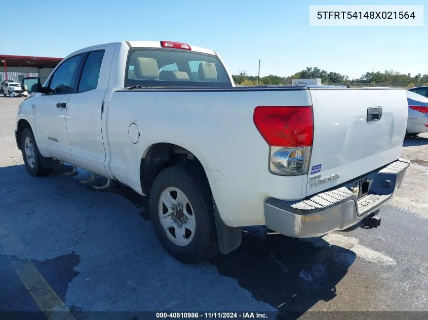 2008 Toyota Tundra Base 4.7L V8 VIN: 5TFRT54148X021564 Lot: 40810986