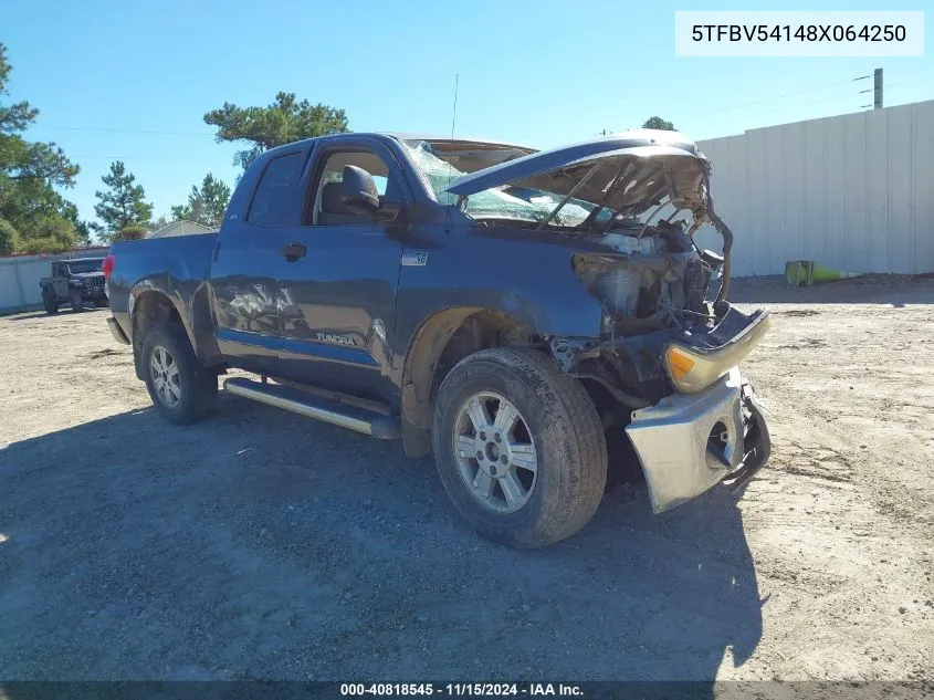 2008 Toyota Tundra Sr5 5.7L V8 VIN: 5TFBV54148X064250 Lot: 40818545