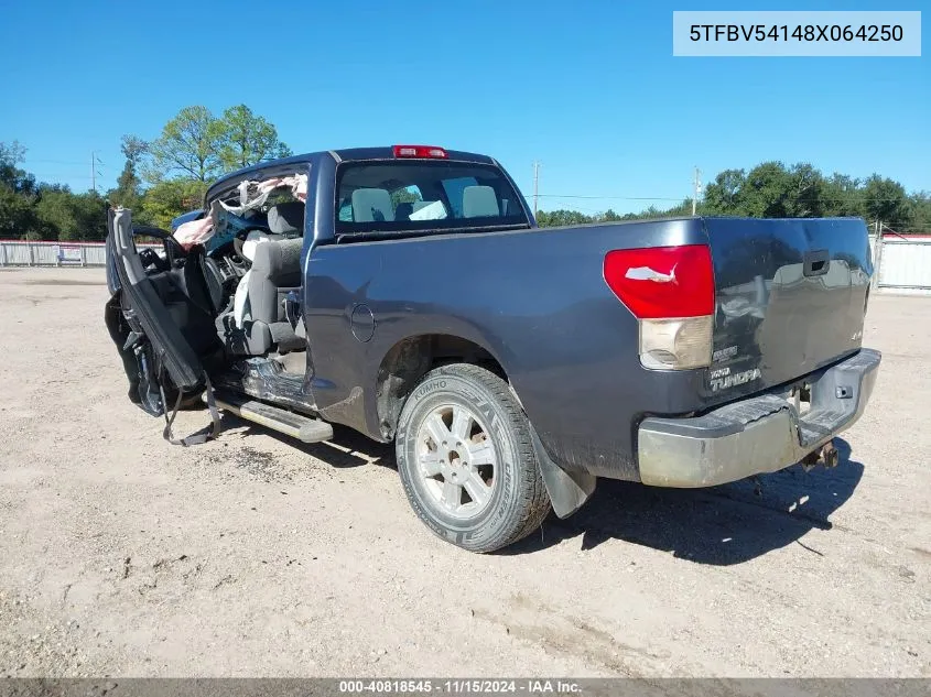 2008 Toyota Tundra Sr5 5.7L V8 VIN: 5TFBV54148X064250 Lot: 40818545