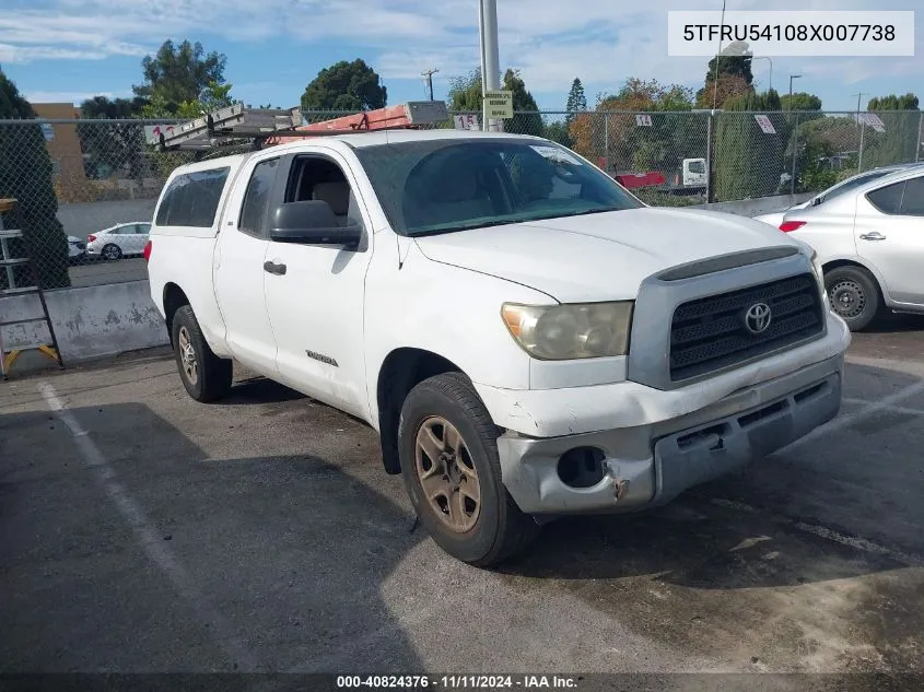 2008 Toyota Tundra Sr5 V6 VIN: 5TFRU54108X007738 Lot: 40824376