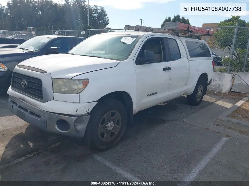 2008 Toyota Tundra Sr5 V6 VIN: 5TFRU54108X007738 Lot: 40824376