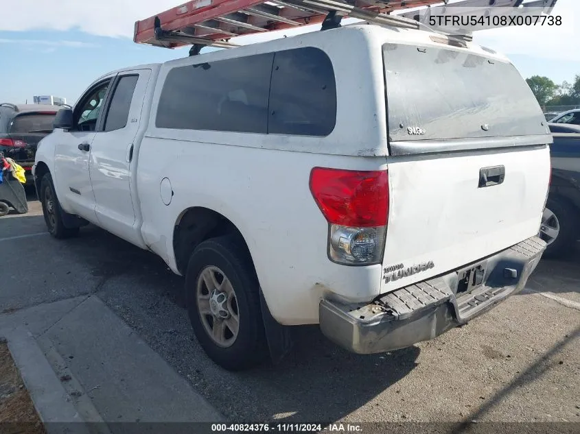 2008 Toyota Tundra Sr5 V6 VIN: 5TFRU54108X007738 Lot: 40824376