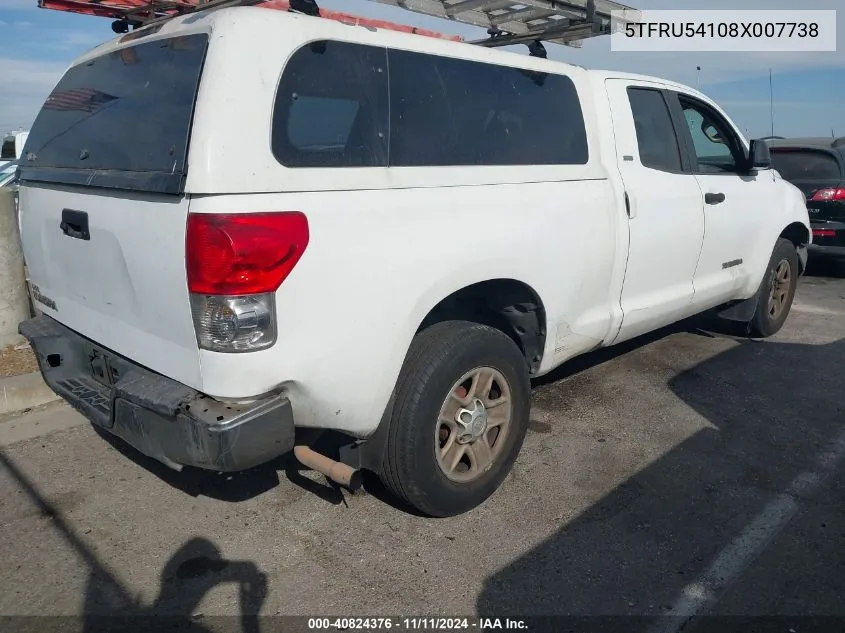 2008 Toyota Tundra Sr5 V6 VIN: 5TFRU54108X007738 Lot: 40824376