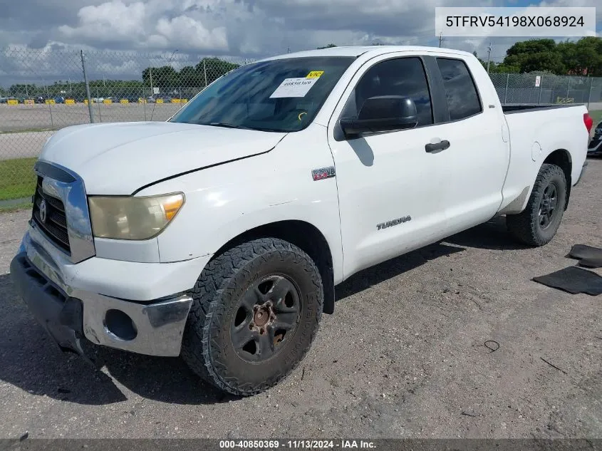 2008 Toyota Tundra Sr5 5.7L V8 VIN: 5TFRV54198X068924 Lot: 40850369