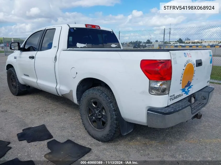 2008 Toyota Tundra Sr5 5.7L V8 VIN: 5TFRV54198X068924 Lot: 40850369