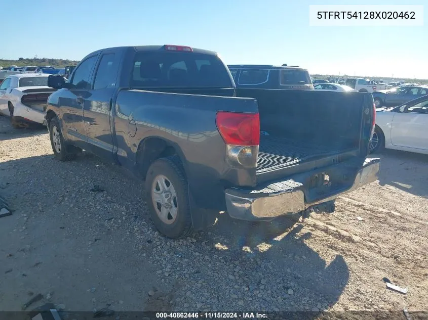 2008 Toyota Tundra Sr5 4.7L V8 VIN: 5TFRT54128X020462 Lot: 40862446