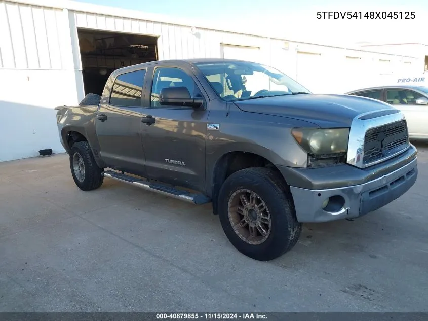 2008 Toyota Tundra Sr5 5.7L V8 VIN: 5TFDV54148X045125 Lot: 40879855