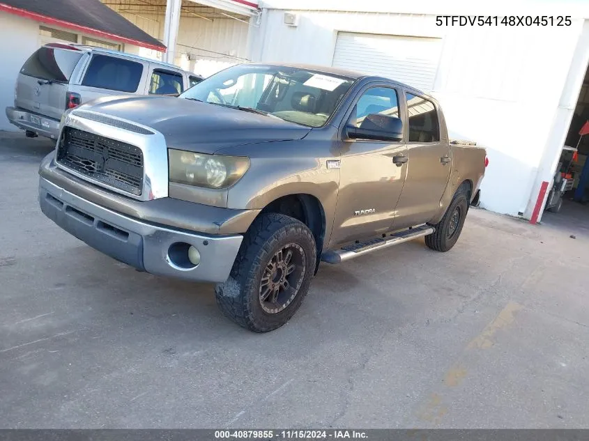 2008 Toyota Tundra Sr5 5.7L V8 VIN: 5TFDV54148X045125 Lot: 40879855