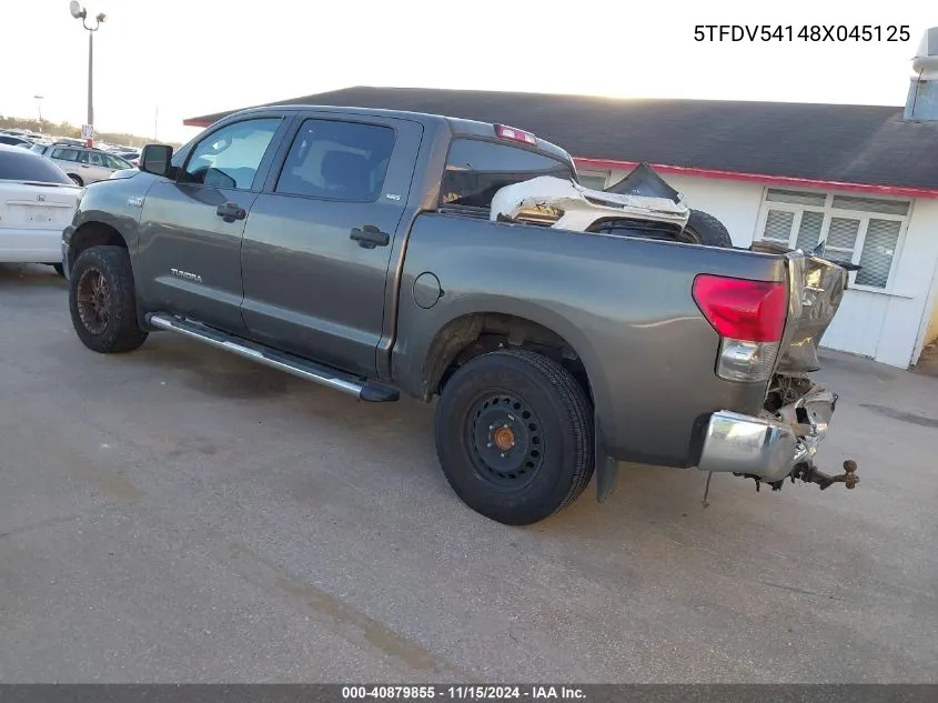 2008 Toyota Tundra Sr5 5.7L V8 VIN: 5TFDV54148X045125 Lot: 40879855