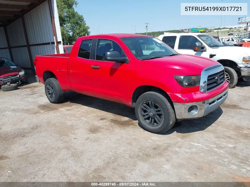 2009 Toyota Tundra Double Cab/Double Cab Sr5 VIN: 5TFRU54199X017721 Lot: 40299740