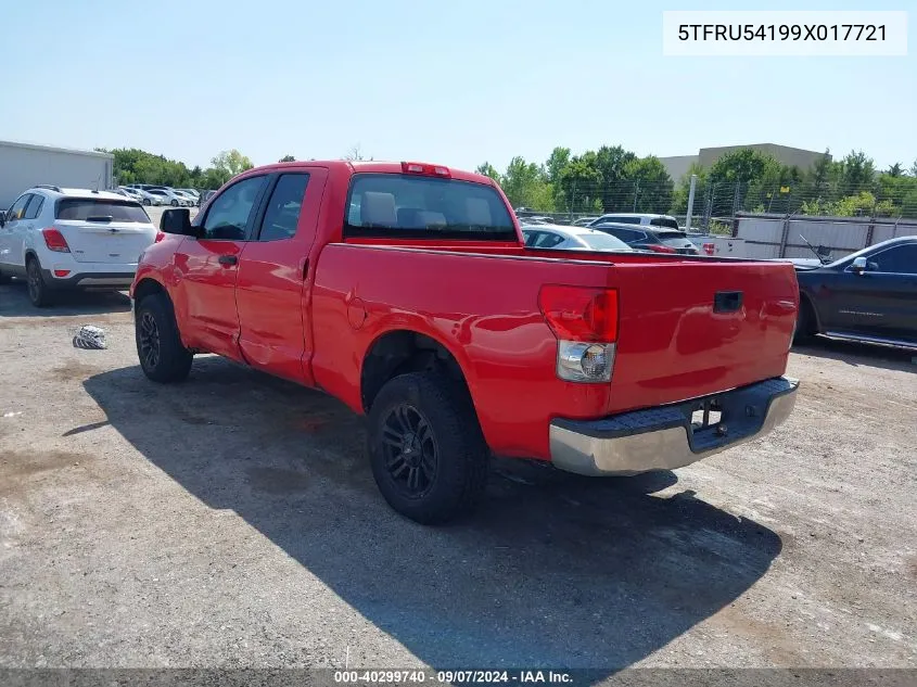 2009 Toyota Tundra Double Cab/Double Cab Sr5 VIN: 5TFRU54199X017721 Lot: 40299740