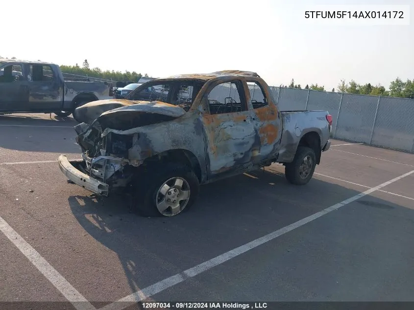 2010 Toyota Tundra Double Cab Sr5 VIN: 5TFUM5F14AX014172 Lot: 12097034