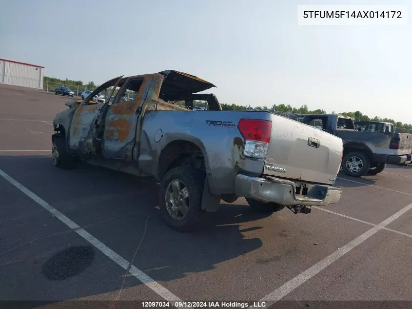 2010 Toyota Tundra Double Cab Sr5 VIN: 5TFUM5F14AX014172 Lot: 12097034