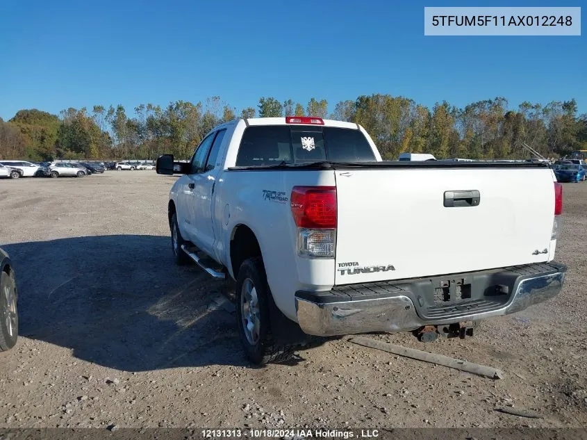 2010 Toyota Tundra VIN: 5TFUM5F11AX012248 Lot: 12131313