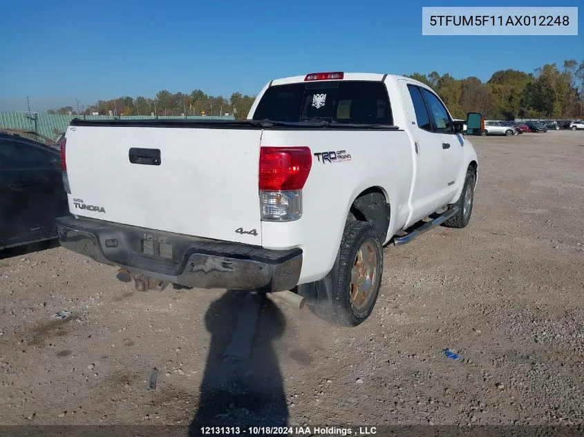 2010 Toyota Tundra VIN: 5TFUM5F11AX012248 Lot: 12131313