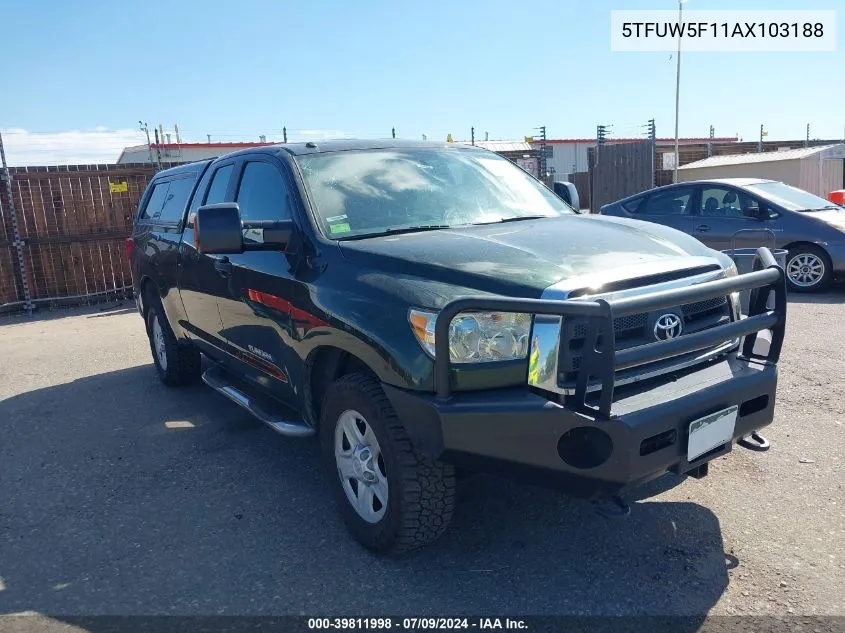 2010 Toyota Tundra Grade 5.7L V8 VIN: 5TFUW5F11AX103188 Lot: 39811998