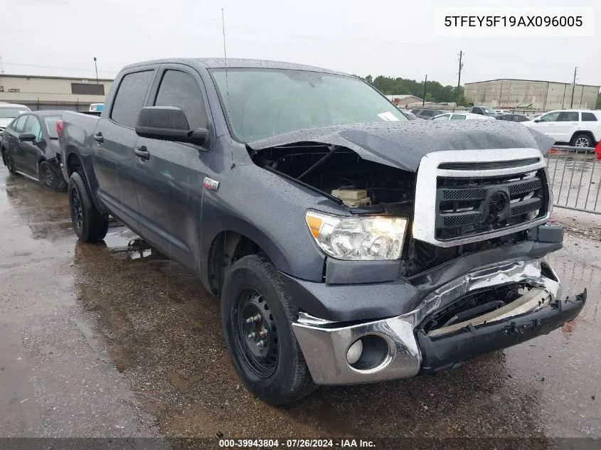 2010 Toyota Tundra Crewmax Sr5 VIN: 5TFEY5F19AX096005 Lot: 39943804