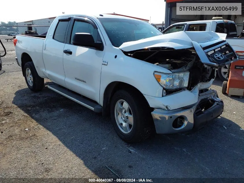 5TFRM5F1XAX006499 2010 Toyota Tundra Grade 4.6L V8