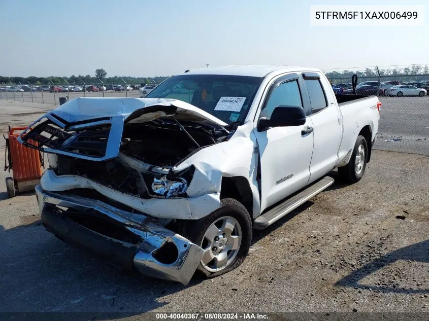 5TFRM5F1XAX006499 2010 Toyota Tundra Grade 4.6L V8