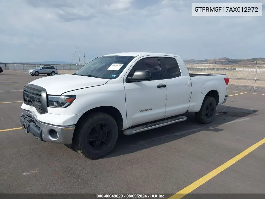 2010 Toyota Tundra Grade 4.6L V8 VIN: 5TFRM5F17AX012972 Lot: 40049629