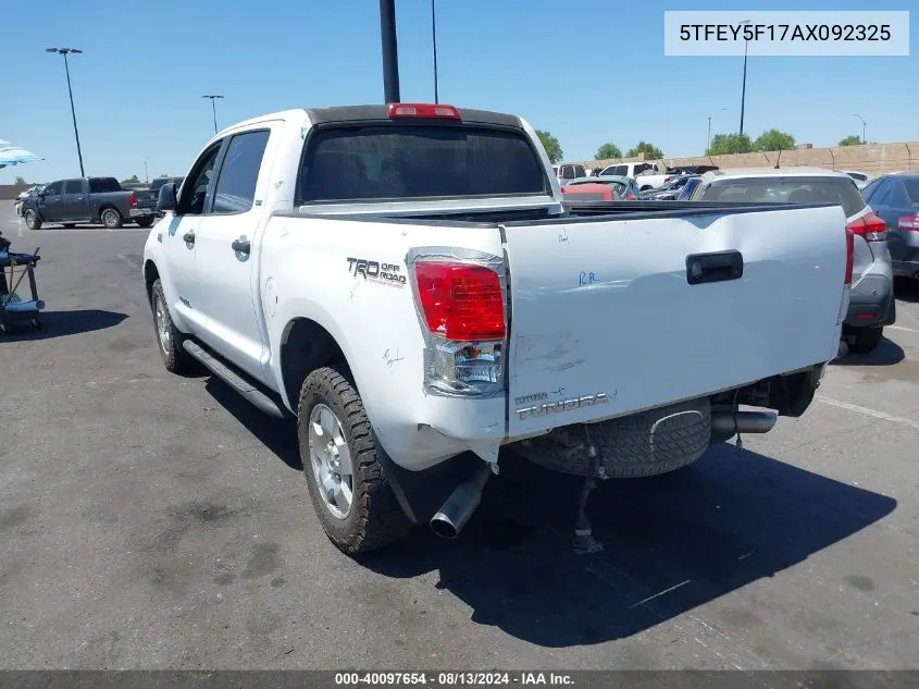 2010 Toyota Tundra Grade 5.7L V8 VIN: 5TFEY5F17AX092325 Lot: 40097654