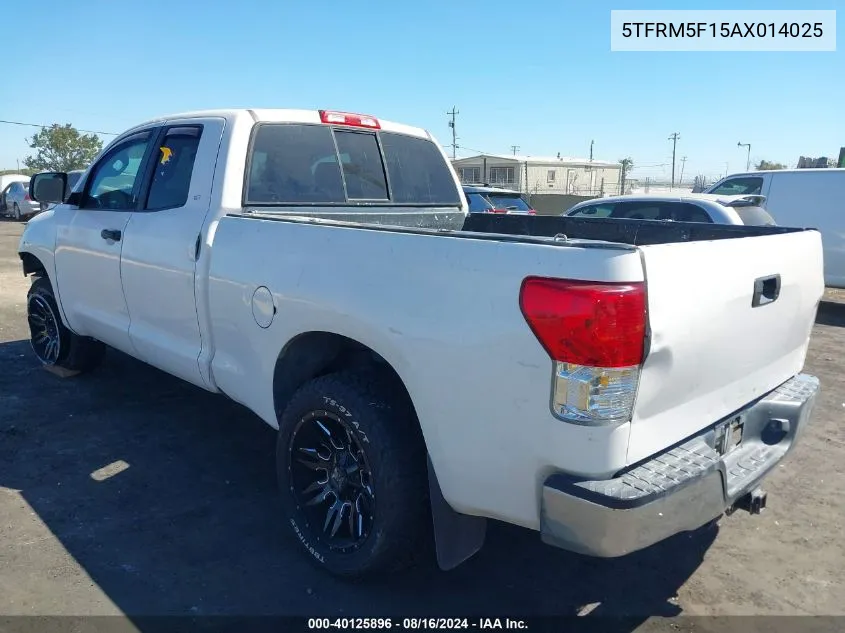 2010 Toyota Tundra Grade 4.6L V8 VIN: 5TFRM5F15AX014025 Lot: 40125896