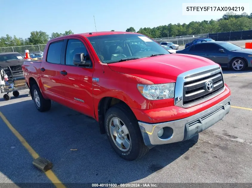 5TFEY5F17AX094219 2010 Toyota Tundra Grade 5.7L V8