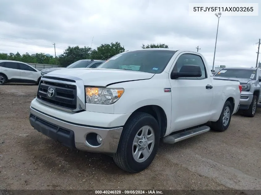 2010 Toyota Tundra VIN: 5TFJY5F11AX003265 Lot: 40246328