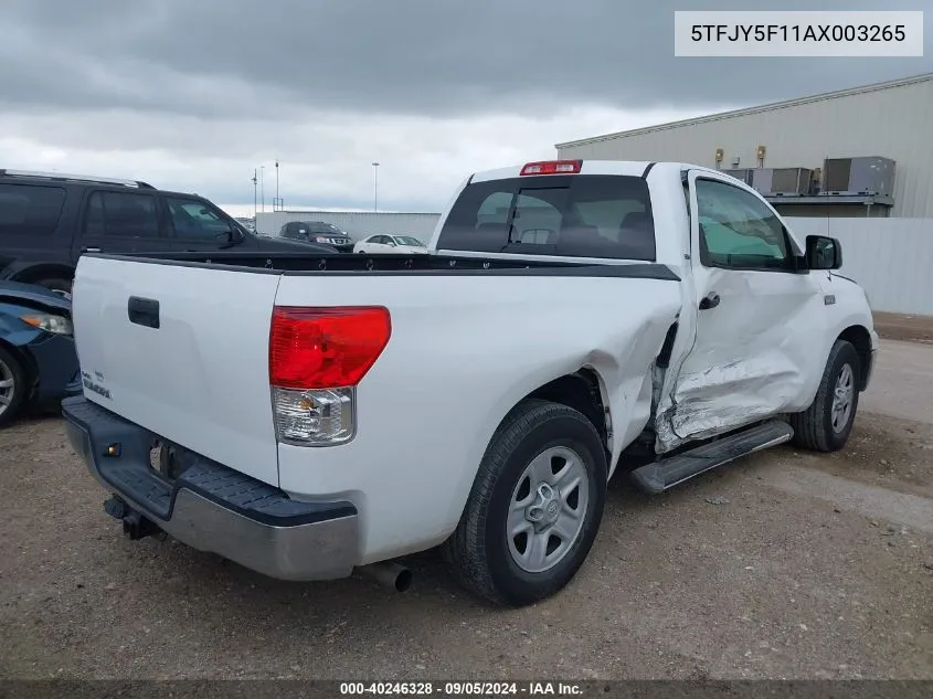 2010 Toyota Tundra VIN: 5TFJY5F11AX003265 Lot: 40246328