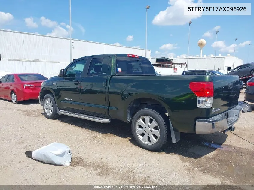 2010 Toyota Tundra Grade 5.7L V8 VIN: 5TFRY5F17AX096926 Lot: 40249731