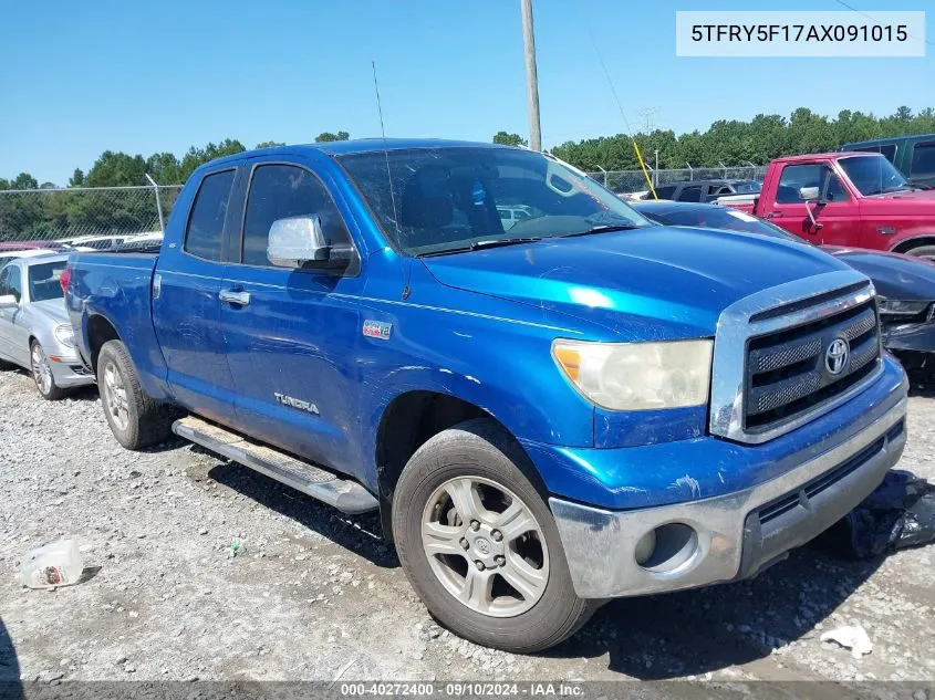 2010 Toyota Tundra 2Wd Truck Grade 5.7L V8 (A6) VIN: 5TFRY5F17AX091015 Lot: 40272400