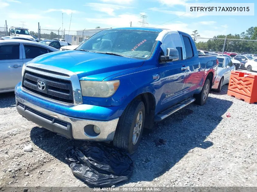 2010 Toyota Tundra 2Wd Truck Grade 5.7L V8 (A6) VIN: 5TFRY5F17AX091015 Lot: 40272400